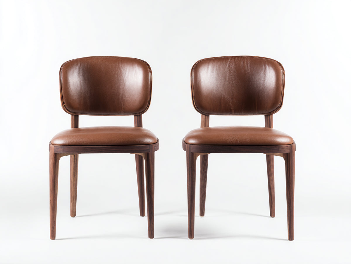 Esszimmerstühle Kunstleder gepolstert 53x55x81 cm - Braun Dunkelbraun - Holzgestell modernes Design